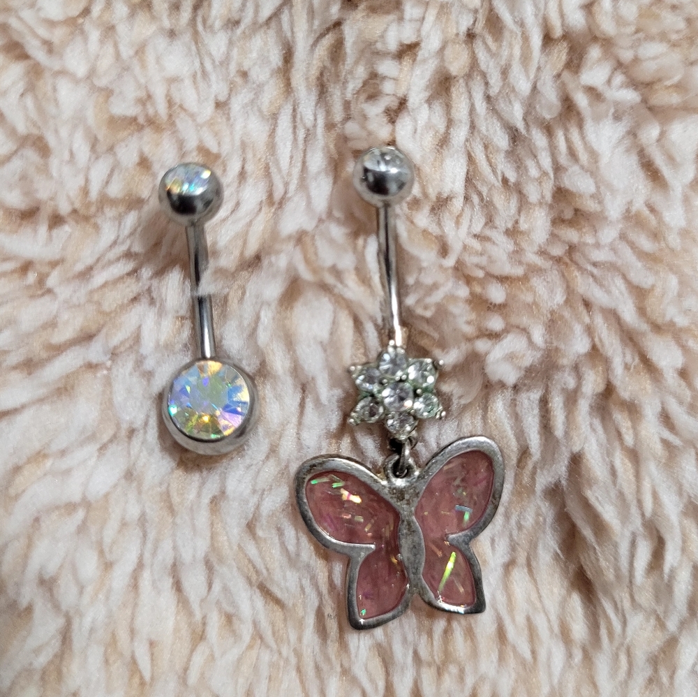 2 Belly Button Rings - Picture 2 of 3